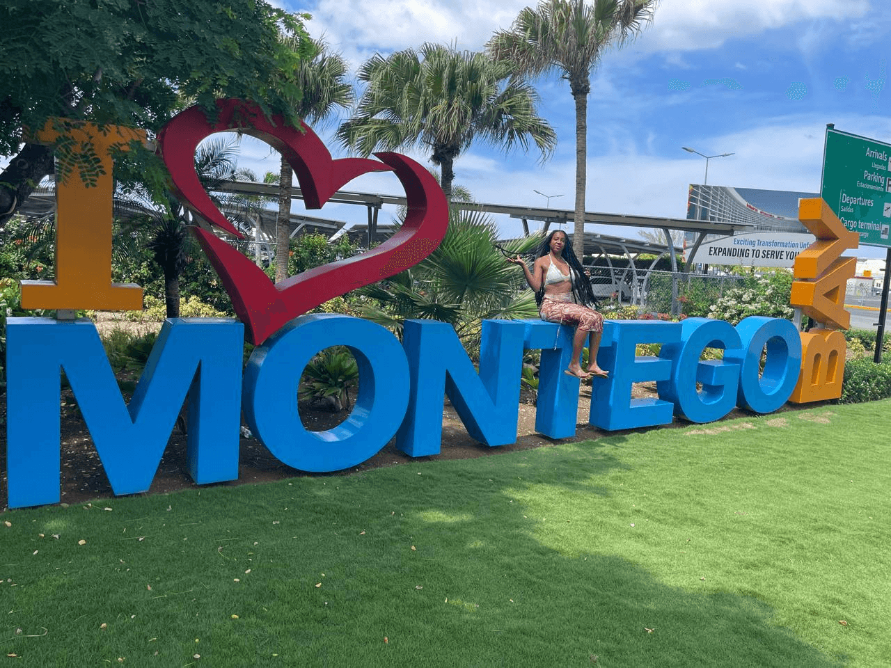 A sign welcoming visitors to Montego Bay, Jamaica.